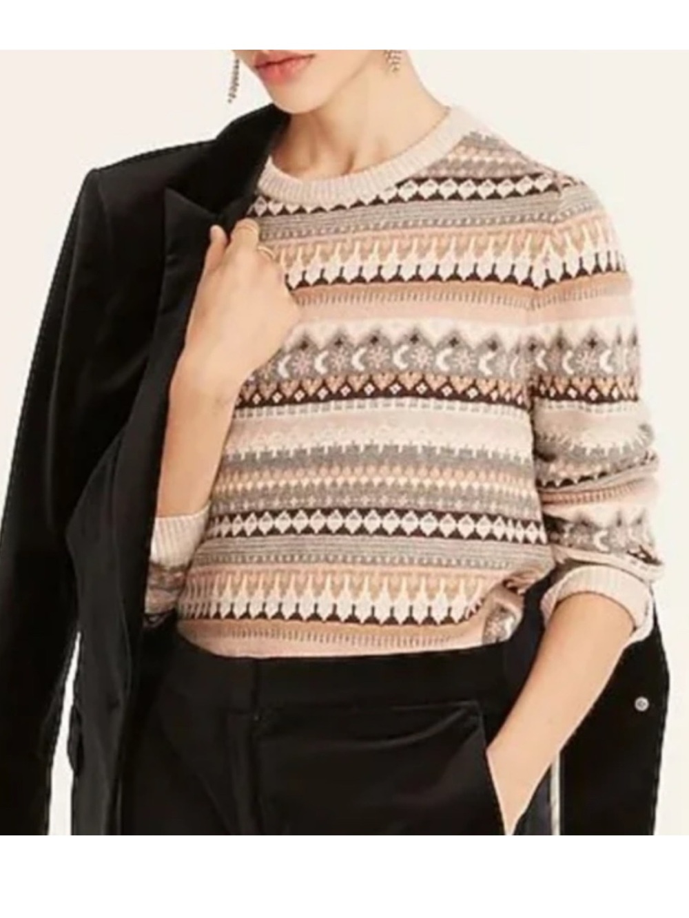 J. Crew | Sweater | Fair Isle Cropped Crewneck Sweater